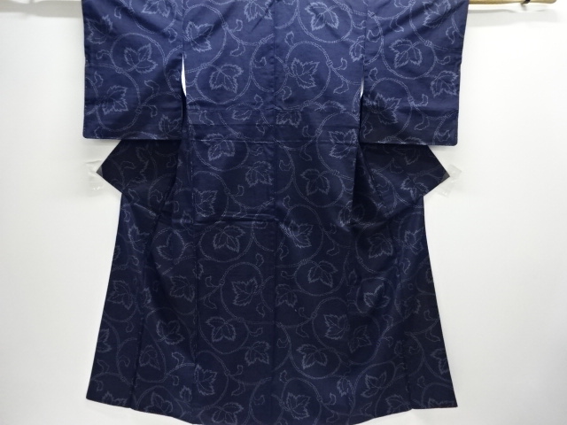 JAPANESE KIMONO / SILK / TOKAMACHI TSUMUGI / WOVEN IVY LEAVES